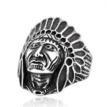 Мужское кольцо из титановой стали, в стиле панк 2024 - купить недорого
