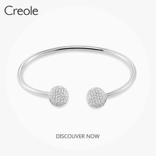 Bangle Bracelet White CZ Pave,2019 Summer Brand New 925 Sterling Silver Trendy Exciting Relief Structure Gift For Women 2024 - buy cheap