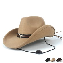 Women Men Wool Hollow Western Cowboy Hat Cow Gentleman Outblack Sombrero Hombre Jazz Fedora Cap 2024 - buy cheap