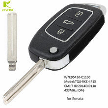 Keyecu chave remota de substituição 433mhz id46, para hyundai sonata 2015 2016 2017 p/n: 95430-c1100 2024 - compre barato