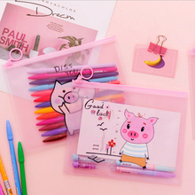 Creative pink pig A5 file bag Korean cute girl heart ring zipper pencil bag storage bag stationery 2024 - buy cheap