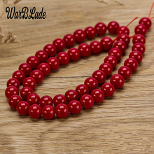 WarBLade-Cuentas redondas sueltas de piedra Natural roja, 4mm, 6mm, 8mm, 10mm, para pulsera, collar, fabricación de joyas 2024 - compra barato