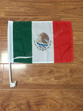 Free shipping 30x45cm Mexico car window flag polyester car flags high quality 100D with Flagpole 2024 - buy cheap