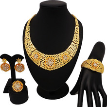 gold plating jewelry ses fine jewelry sets women big necklace dubai jewelry sets bridal jewelry sets 2024 - buy cheap