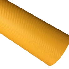Filme de vinil para adesivo em fibra de carbono 3d, faça você mesmo, 30x127, folha de adesivo para carro, amarelo 2024 - compre barato