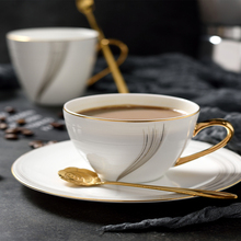 Taza de café de hueso de Europa, tazón taza y platillos, juego de cucharas de café expreso de diseño, taza de café europeo de 220-300ml 2024 - compra barato