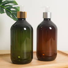 (10 uds) botella de loción de 500ml marrón vacío/plástico verde, botella de bomba de loción de aluminio electroquímica, botellas de jabón líquido para mascotas 2024 - compra barato