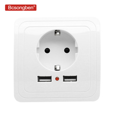 Bcsongben-Adaptador de cargador de pared para casa inteligente, enchufe de la UE, con doble puerto USB, 2400ma 2024 - compra barato