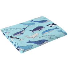Soft Bamboo Cotton Blanket For Baby Stroller Use Baby Swaddle Wrap Cute Whale Baby Blanket 120*120cm 2024 - buy cheap