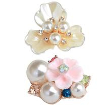 10 Uds. De botones de flor de perlas strass, adornos de cristal, botones para álbum de recortes, manualidades, accesorios para el cabello 2024 - compra barato