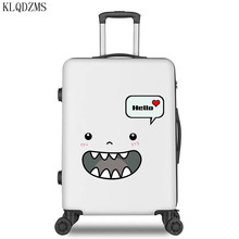 KLQDZMS 20/22/24/26inch ABS+ PC fashion cartoon pattern rolling luggage men women travel trolley suitcase with wheel 2024 - buy cheap