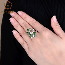 GEM'S BALLET 4.65Ct Natural Chrome Diopside Gemstone Ring 925 Sterling Silver Classic Cocktail Ring for Women Gift Fine Jewelry 2024 - buy cheap