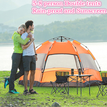 5-8 Person 270X270X150cm Double Layer Weather Resistant Outdoor Camping Tent for Fishing, Hunting Adventure and Family Party 2024 - buy cheap