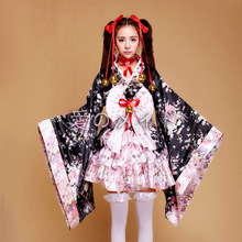 Ladies Lovely Kimono Lolita Cosplay Clothes Maid Uniform Anime Cosplay Costume Dress Halloween Fancy Party Outfit Plus Size XXXL 2024 - buy cheap