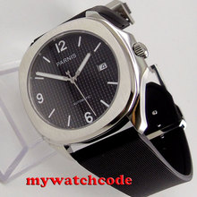 Мужские автоматические часы 40 мм Parnis с черным циферблатом и сапфировым стеклом 21 jewels Miyota 821A 2024 - купить недорого