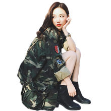 Casual Denim Mulheres Jaqueta de Camuflagem Casacos Primavera Coreano Roupas Da Moda Manga Longa Bordado Bolso Solto Streetwear f644 2024 - compre barato