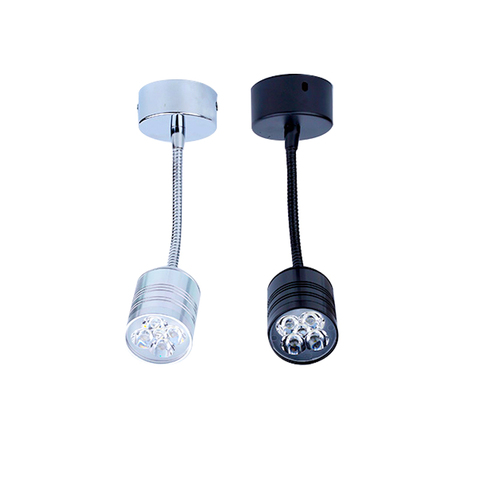 3W 5W LED Hose Wall Lamps  AC90-260V Silver White Black Bedroom Bedside Reading Light Direction Adjustable Indoor Lighting 2022 - buy cheap