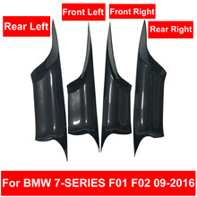 Car Interior Door Handle Black Carbon Fiber Texture For BMW F01 F02 7-series Front Rear Left Right Inner Panel Pull Trim Cover 2024 - buy cheap