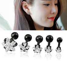 Fancy Design Punk Earrings Stainless Steel Star Crystal Stud Earrings Helix Tragus Body Piercing Jewelry 2024 - buy cheap