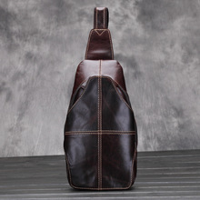 Мужские повседневные сумки из натуральной кожи, нагрудная сумка из воловьей кожи, повседневная сумка-мессенджер на одно плечо, ретро мужская сумка 2024 - купить недорого