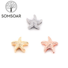 Somsoar Jewelry Starfish Slide Charms Ocean series fit on 10mm Mesh Bracelet and Leather Wrap Bracelet as Beach Girls  10pcs/lot 2024 - buy cheap