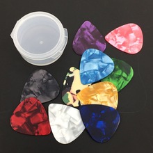 10 Celluloid Guitar Picks with Storage Box Thickness 0.46 0.71 0.96 mm Color Random 2024 - buy cheap