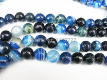 Accessory Crafts Fashion 4mm Blue Onyx Faceted Round Beads Jewelry Semi Finished Stones Balls Gift 15" Wholesale Fitting Female 2024 - buy cheap