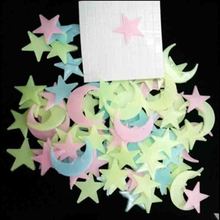 100 шт 3D звезды светится в темноте наклейки на стену светящиеся флуоресцентные наклейки на стену для детской комнаты спальни потолок домашний декор 9 2022 - купить недорого
