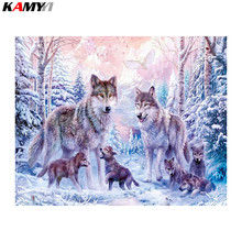 5D DIY Full Square Diamond Painting Mosaic Wolf Family Home Decor Diamond Rhinestones Embroidery Cross Stitch  DD 2024 - buy cheap