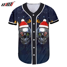 UJWI New Creative Starry Sky Tree 3D Printed Men's Tshirt Christmas Hat And Skulls Unisex Wholesale 5XL Man Baseball Shirt 2024 - buy cheap