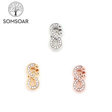 Somsoar jóias infinitas, amuletos com escorregador de amor, de malha de aço inoxidável de 10mm, acessórios para pulseira como presente do dia das mães, 10 tamanhos 2024 - compre barato