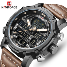 New NAVIFORCE New Men's Fashion Sport Watch Men Leather Waterproof Quartz Watches Male Date LED Analog Clock Relogio Masculino 2024 - buy cheap