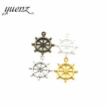 YuenZ 8pcs Antique Silver Plated rudder Charms Metal Pendants for Jewelry Making DIY Handmade Craft 27*23mm H02 2024 - buy cheap