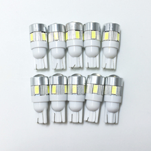 10 шт. T10 W5W 5630 6-SMD Автомобильные светодиодные клиновидные боковые лампочки 168 194 192 158 белый 2024 - купить недорого