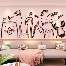 Creative INS lovely Pets DIY Children's room bedroom home living room TV background wall decoration 3D acrylic wall sticker 2024 - buy cheap