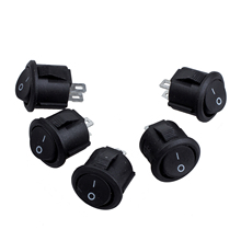 MYLB-5 Pcs SPST Black Button On/Off Round Rocker Switch AC 6A/125V 3A/250V 2024 - buy cheap