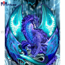 MYTIAN 5D Diy Violet Dragon Diamond Painting Wall Painting Animals Diamond Painting Embroidery Full Drill Needlework HandiCrafts 2024 - buy cheap