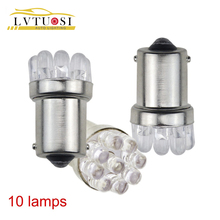 LVTUSI-bombilla LED para coche, luz trasera de señal de giro, 9 SMD, 10X, ba15s 1156, 12V, blanco, rojo, azul, amarillo, BA15S(1156), DJ 2024 - compra barato