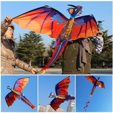 HBB 1 шт. мультяшный 3D змей дракона с хвостом воздушные змеи для взрослых Летающий на открытом воздухе 100 м кайт линия детские развивающие спортивные игрушки 2024 - купить недорого