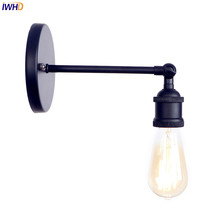 IWHD Лофт Промышленные Настенные светильники в стиле ретро, Светильники для спальни, гостиной в античном стиле Эдисона, черное настенное бра, винтажный светильник 2024 - купить недорого