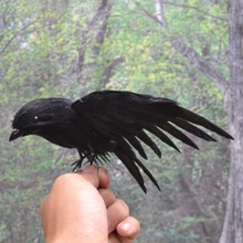 new simulation black crow toy polyethylene & furs wings crow doll gift about 15cm 2323 2024 - buy cheap
