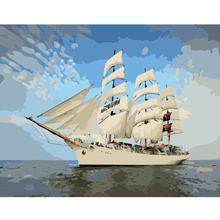 DIY PBN Sailing Boat Arcylic Painting By Numbers On Canvas Framed Wall Pictures Art For Living Room Home Decoration 2024 - buy cheap