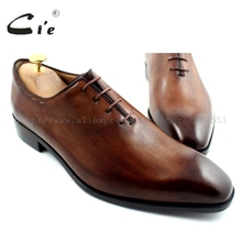 cie Free Shipping Bespoke Custom Handmade Genuine Calf Leather Men's Oxford Shoe Lacing Patina Color Brown OX193 adhesive craft 2024 - buy cheap