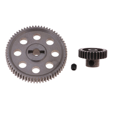 Steel Diff Main Gear 64T & Motor Pinion 29T for HSP 94123 1/10 RC Truck Car 2024 - buy cheap