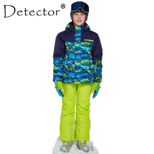 Detector de esquí para niños, traje grueso para Snowboard, conjunto de chaqueta y pantalones para exteriores, adecuado para-20-30 grados, Invierno 2024 - compra barato