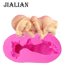 3D sleeping baby girl handmade soap mold chocolate Party cake decorating tools DIY baking fondant silicone mold T0160 2024 - buy cheap