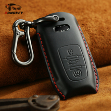 Dandkey Car Key Case For Audi A4 A4L Q5 A5 A6 A6L A7 S5 S6 S7 Q7 S8 2013 2016 Key Cover Keychain Genuine Leather Key Bag Ring 2024 - buy cheap