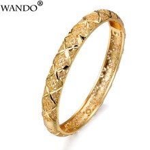 Wando Gold Colour Copper Bangle for Women/Girl African/Dubai Micronesia Accessories Wedding Bracelet Mother Jewelry Gifts B39 2024 - buy cheap