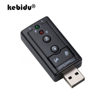 kebidu 5pcs 7.1 Channel USB Audio Headset Microphone 3.5mm Jack Converter Mic speaker 3D external sound card Adapter for Desktop 2024 - buy cheap