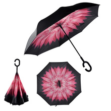 Creative Windproof Reverse Folding Pongee Double Layer Inverted Chuva 8 Rib Umbrella Self Stand Inside Out Rain Protection 2024 - buy cheap